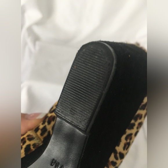 EUC Kate Spade gorgeous leopard print cow fur black suede wedge. - Picture 16 of 16